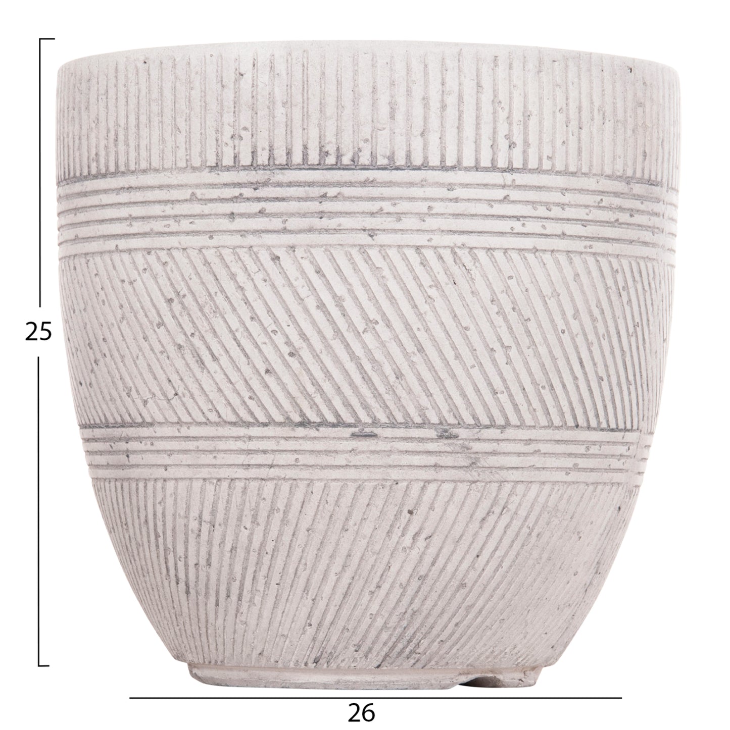 ΣΕΤ 4 ΤΜΧ ΓΛΑΣΤΡΕΣ ΣΤΡΟΓΓΥΛΕΣ GARDENER FIBERCLAY ΧΡΩΜΑ CEMENT Φ44x43