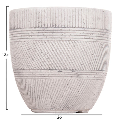 ΣΕΤ 4 ΤΜΧ ΓΛΑΣΤΡΕΣ ΣΤΡΟΓΓΥΛΕΣ GARDENER FIBERCLAY ΧΡΩΜΑ CEMENT Φ44x43