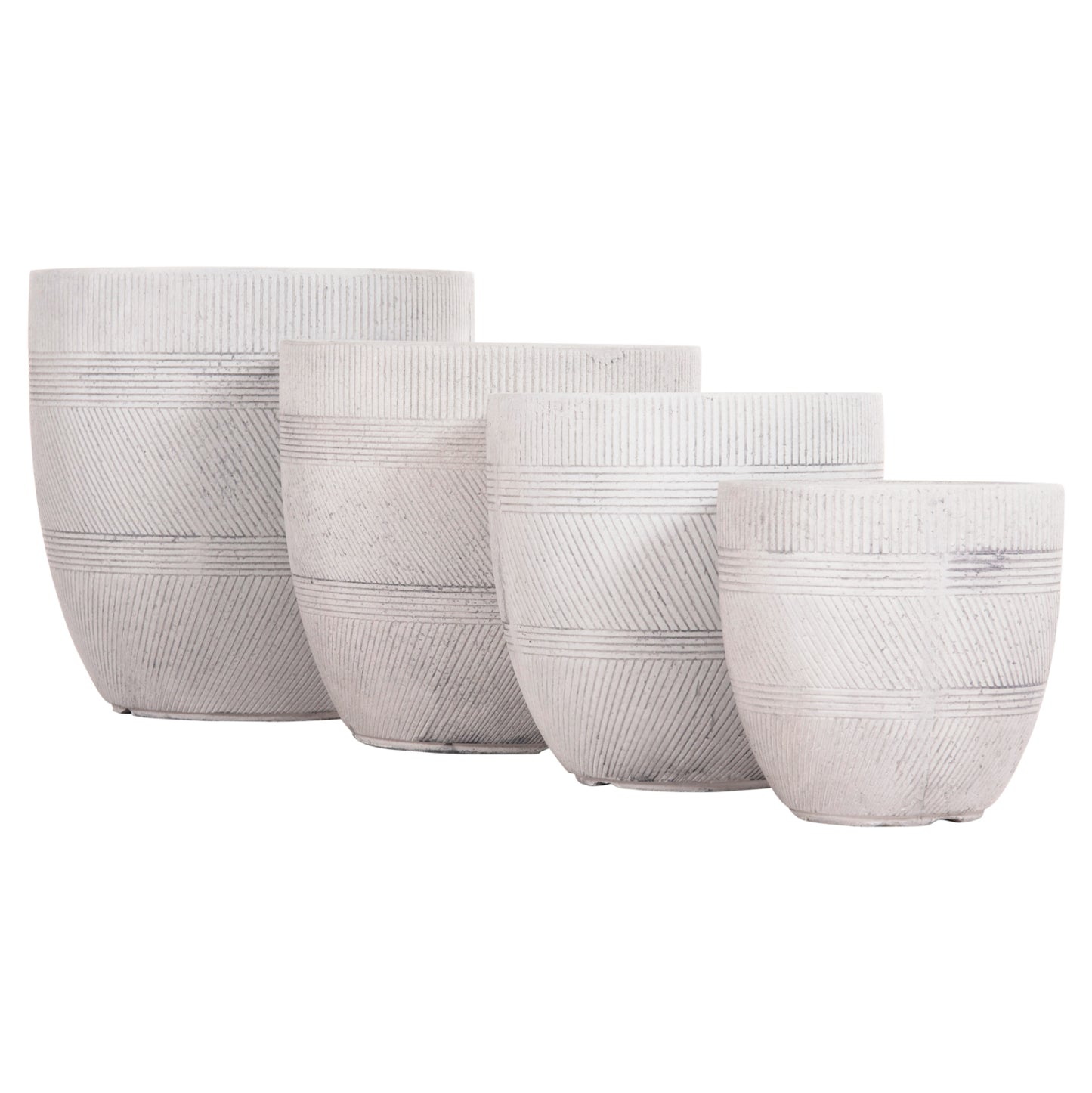 ΣΕΤ 4 ΤΜΧ ΓΛΑΣΤΡΕΣ ΣΤΡΟΓΓΥΛΕΣ GARDENER FIBERCLAY ΧΡΩΜΑ CEMENT Φ44x43