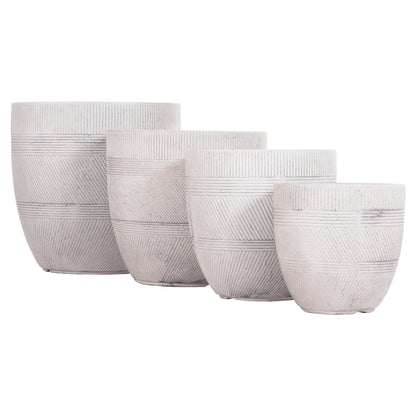 ΣΕΤ 4 ΤΜΧ ΓΛΑΣΤΡΕΣ ΣΤΡΟΓΓΥΛΕΣ GARDENER FIBERCLAY ΧΡΩΜΑ CEMENT Φ44x43