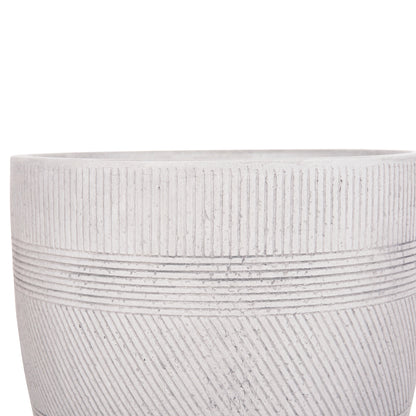 ΣΕΤ 4 ΤΜΧ ΓΛΑΣΤΡΕΣ ΣΤΡΟΓΓΥΛΕΣ GARDENER FIBERCLAY ΧΡΩΜΑ CEMENT Φ44x43