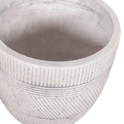 ΣΕΤ 4 ΤΜΧ ΓΛΑΣΤΡΕΣ ΣΤΡΟΓΓΥΛΕΣ GARDENER FIBERCLAY ΧΡΩΜΑ CEMENT Φ44x43