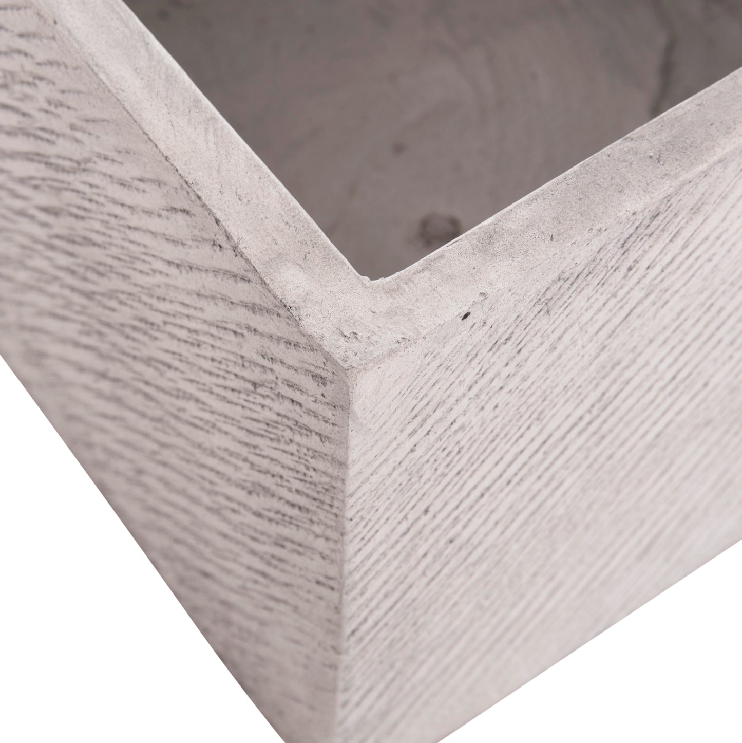 SET OF 4 SQUARE POTS GARDENER FIBERCLAY GREY CEMENT 37x37x32