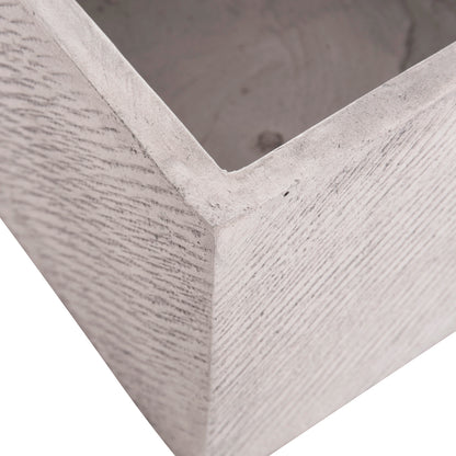SET OF 4 SQUARE POTS GARDENER FIBERCLAY GREY CEMENT 37x37x32