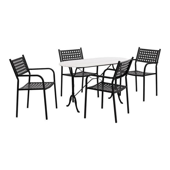 5-PIECE OUTDOOR SET WITH MARBLE TABLE
