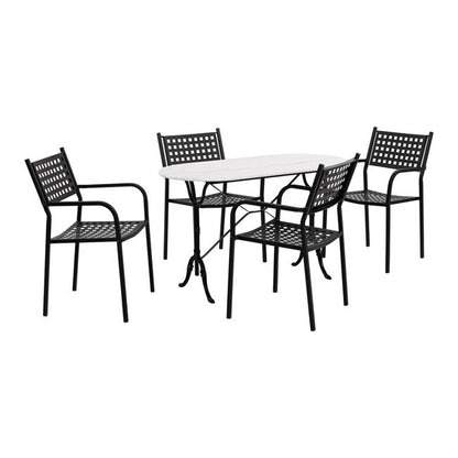 5-PIECE OUTDOOR SET WITH MARBLE TABLE