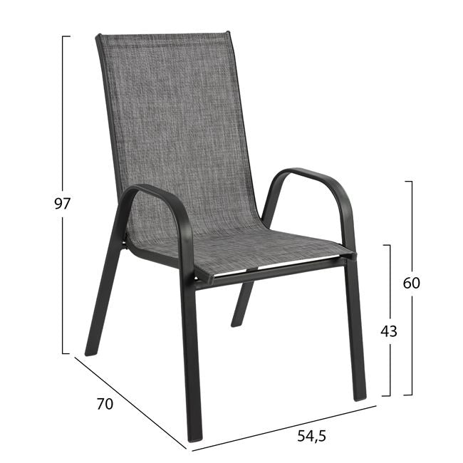 ΣΕΤ 5 ΤΜΧ ΤΡΑΠΕΖΙ ΑΛΟΥΜΙΝΙΟΥ 140x80x75,5 & 4 ΠΟΛΥΘΡΟΝΕΣ LEON ΜΕΤΑΛΛΙΚΕΣ ΓΚΡΙ