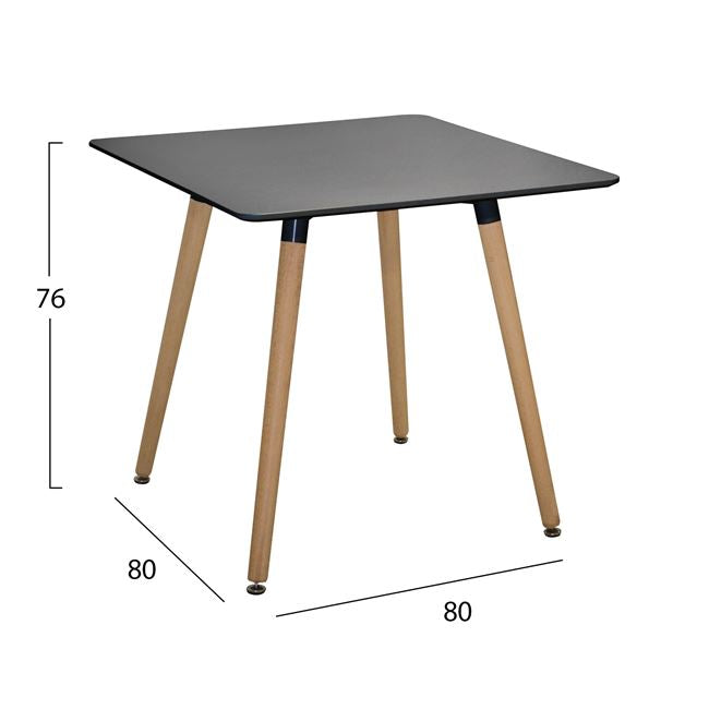 ΣΕΤ 5 ΤΜΧ ΤΡΑΠΕΖΙ MINIMAL ΜΑΥΡΟ & VEGAS ΛΕΥΚΕΣ 80x80x74