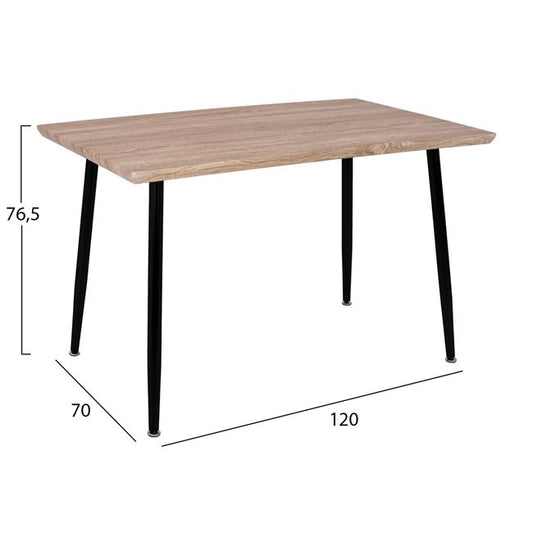 ΣΕΤ 5 ΤΜΧ ΤΡΑΠΕΖΙ SONAMA & ΚΑΡΕΚΛΕΣ ΜΕΤΑΛΛΙΚΕΣ LADY ΓΚΡΙ ΥΦΑΣΜΑ ΜΑΥΡΟ 120x70x76.5