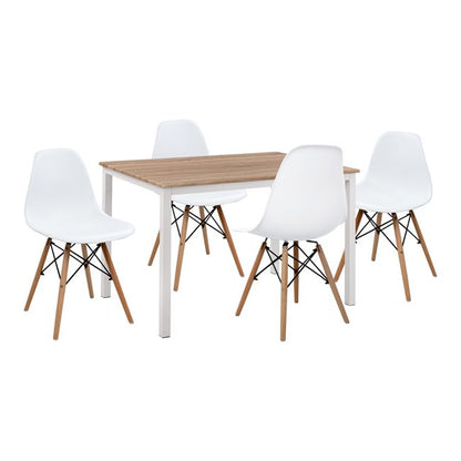 5-PIECE DINING SET SONAMA TABLE & PP TWIST CHAIRS WITH WHITE SEAT 110x70x76