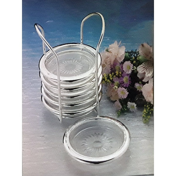 Σετ 6 Γυάλινα Σουβέρ Στρογγυλά