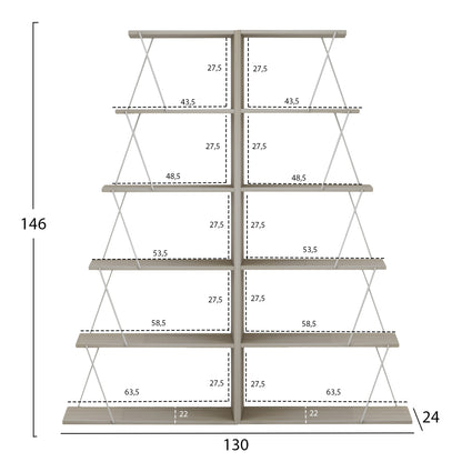 ΣΕΤ ΒΙΒΛΙΟΘΗΚΕΣ 2 ΤΜΧ MINI TARS ΜΕΛΑΜΙΝΗ SONAMA ΛΕΥΚΟ 65x24x146 (x2)