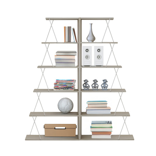 BOOKCASE SET 2 PCS MINI TARS MELAMINE SONOMA WHITE 65x24x146 (x2)