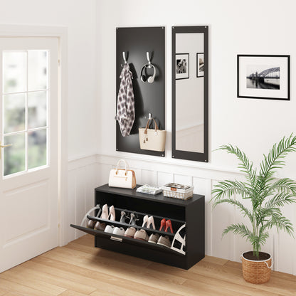 ΣΕΤ ΕΙΣΟΔΟΥ ΜΕ ΚΑΘΡΕΠΤΗ VERN ΜΕΛΑΜΙΝΗ ΣΕ WENGE 80x27x175
