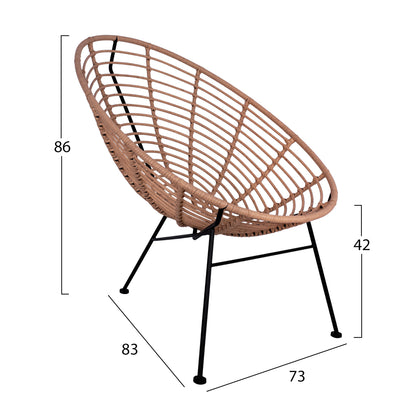 OUTDOOR SET 3 PCS ALLEGRA BEIGE WICKER METAL