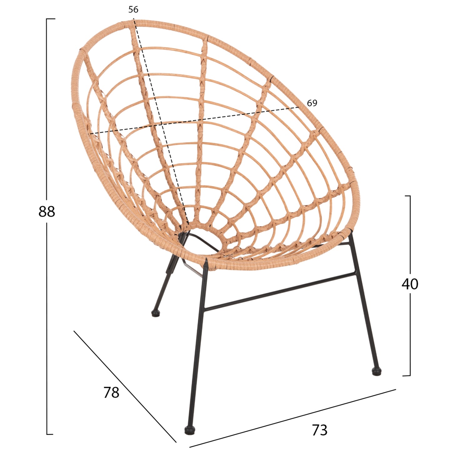 ΣΕΤ ΕΞΩΤΕΡΙΚΟΥ ΧΩΡΟΥ 3 ΤΜΧ ALLEGRA ΜΠΕΖ ΣΥΝΘ. RATTAN ΜΕΤΑΛΛΟ ΣΕ ΜΑΥΡΟ