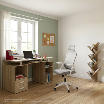 STUDENT SET 3 PCS DESK+BOOKCASE+OFFICE CHAIR SONAMA/WHITE