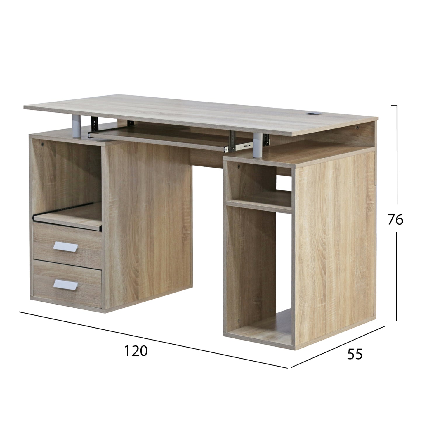 STUDENT SET 3 PCS DESK+BOOKCASE+OFFICE CHAIR SONAMA/WHITE