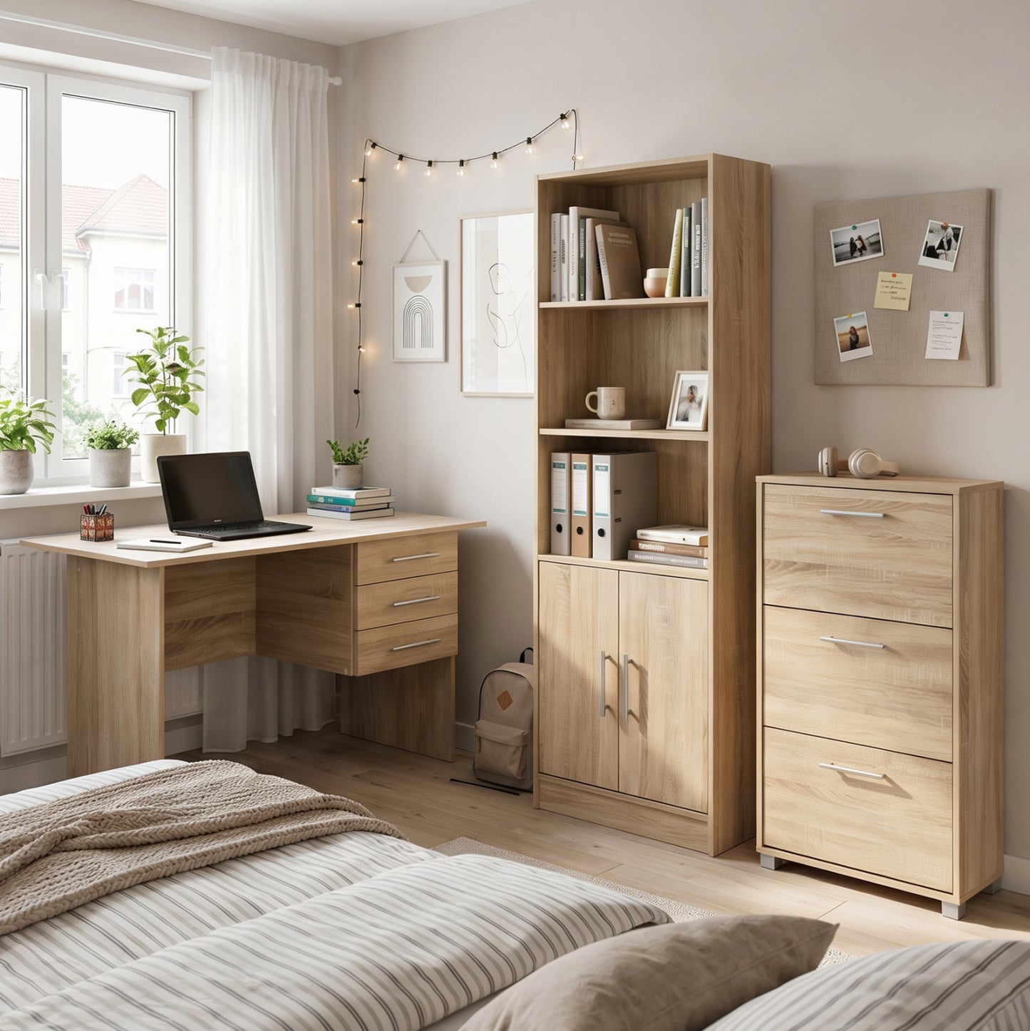 STUDENT SET 3 TMX DESK + BOOKCASE + SHOE CABINET