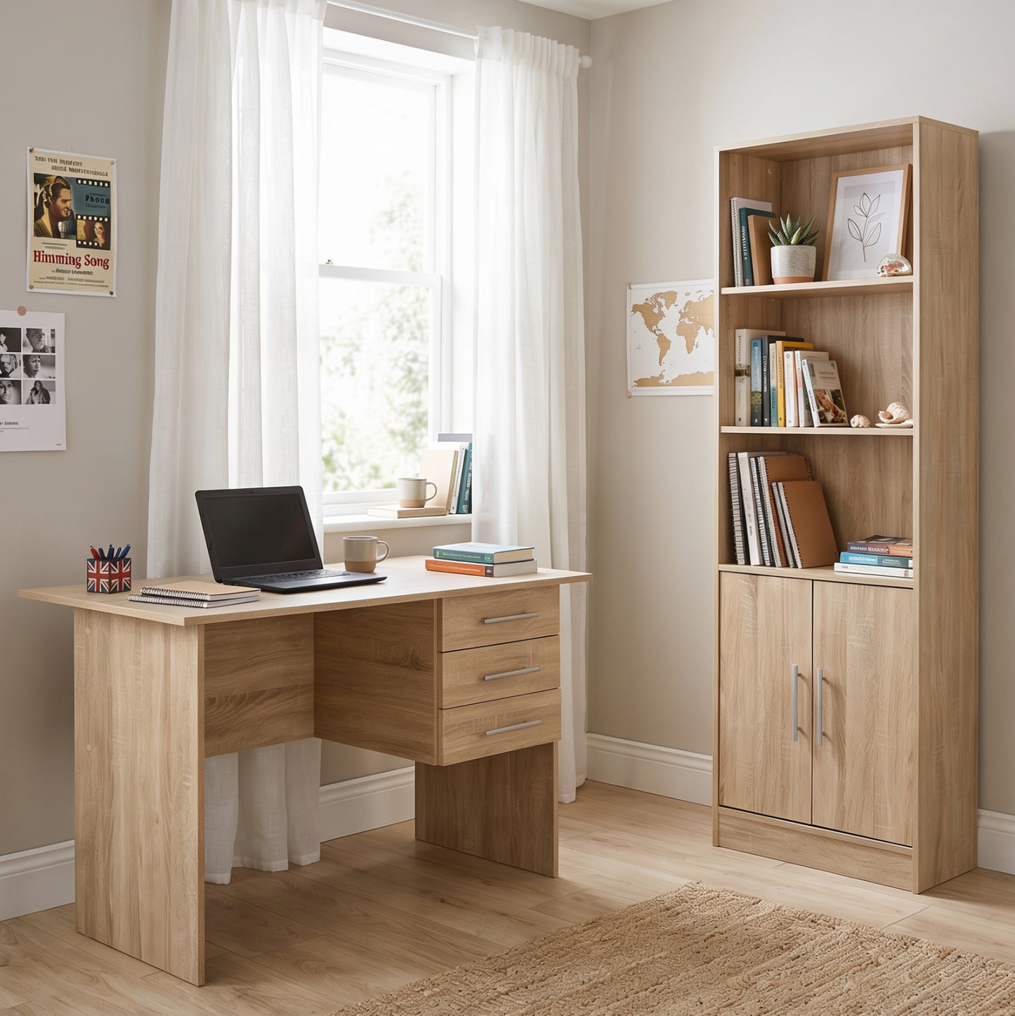 STUDENT DESK + BOOKCASE SET