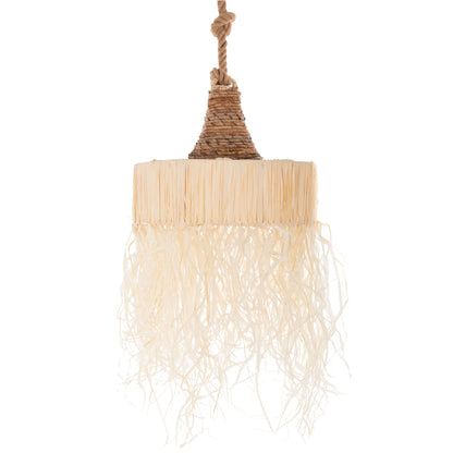 PENDANT CEILING LIGHT SET WITH ROPE AND PALM FIBERS D41x155