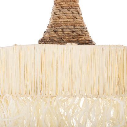 PENDANT CEILING LIGHT SET WITH ROPE AND PALM FIBERS D41x155