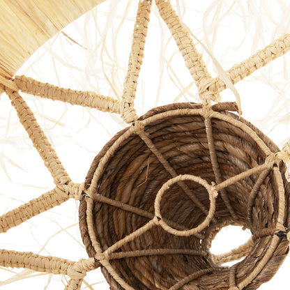 PENDANT CEILING LIGHT SET WITH ROPE AND PALM FIBERS D41x155