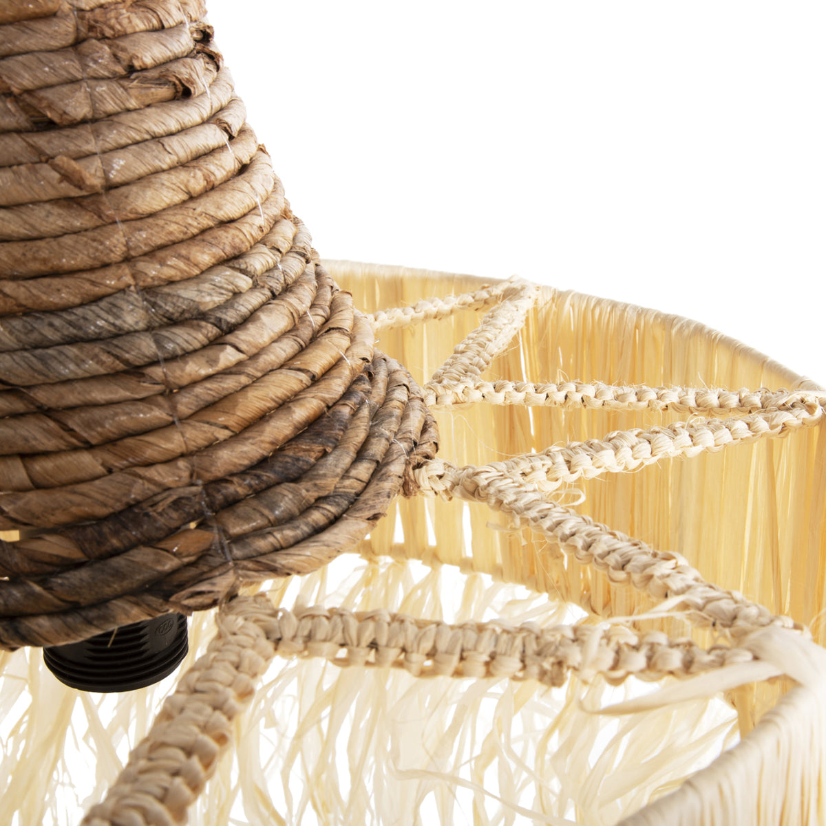 PENDANT CEILING LIGHT SET WITH ROPE AND PALM FIBERS D41x155