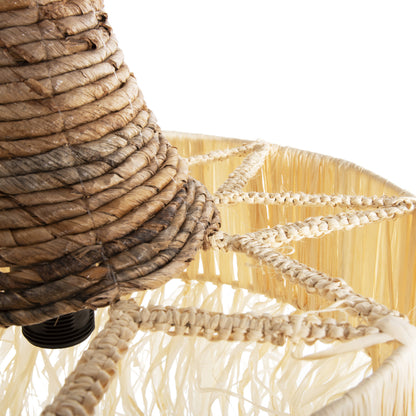 PENDANT CEILING LIGHT SET WITH ROPE AND PALM FIBERS D41x155