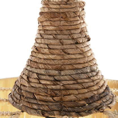 PENDANT CEILING LIGHT SET WITH ROPE AND PALM FIBERS D41x155