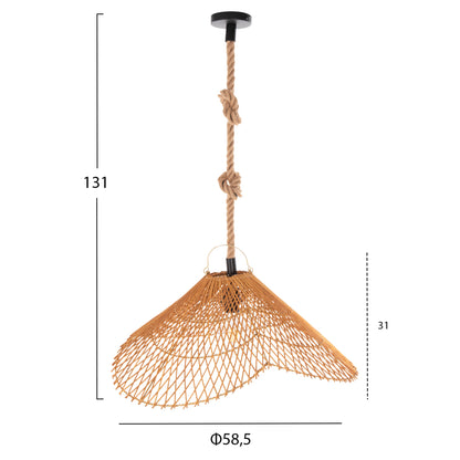 PENDANT LIGHT SET ROPE AND NATURAL RATTAN Φ58.5x131