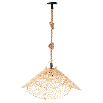 CEILING LIGHT SET, ROPE PENDANT AND NATURAL RATTAN, D58.5x131