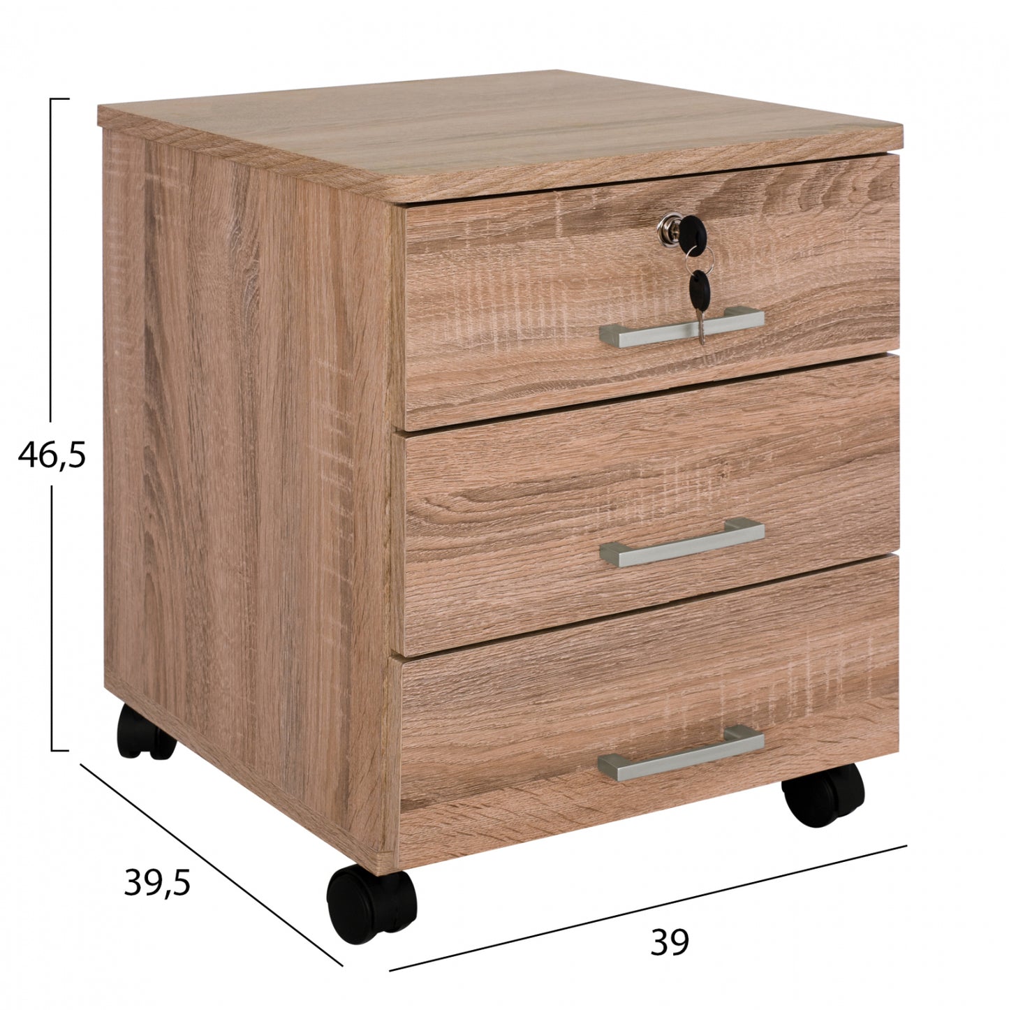 OFFICE SET 2 PCS DESK & DRAWER UNIT IN SONAMA COLOUR