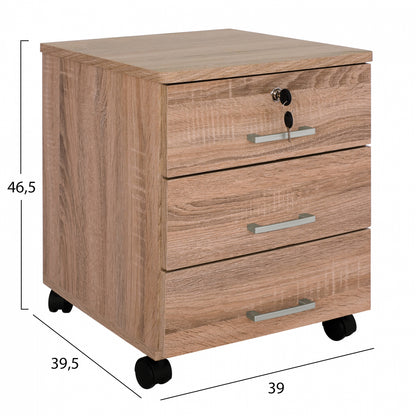 OFFICE SET 2 PCS DESK & DRAWER UNIT IN SONAMA COLOUR