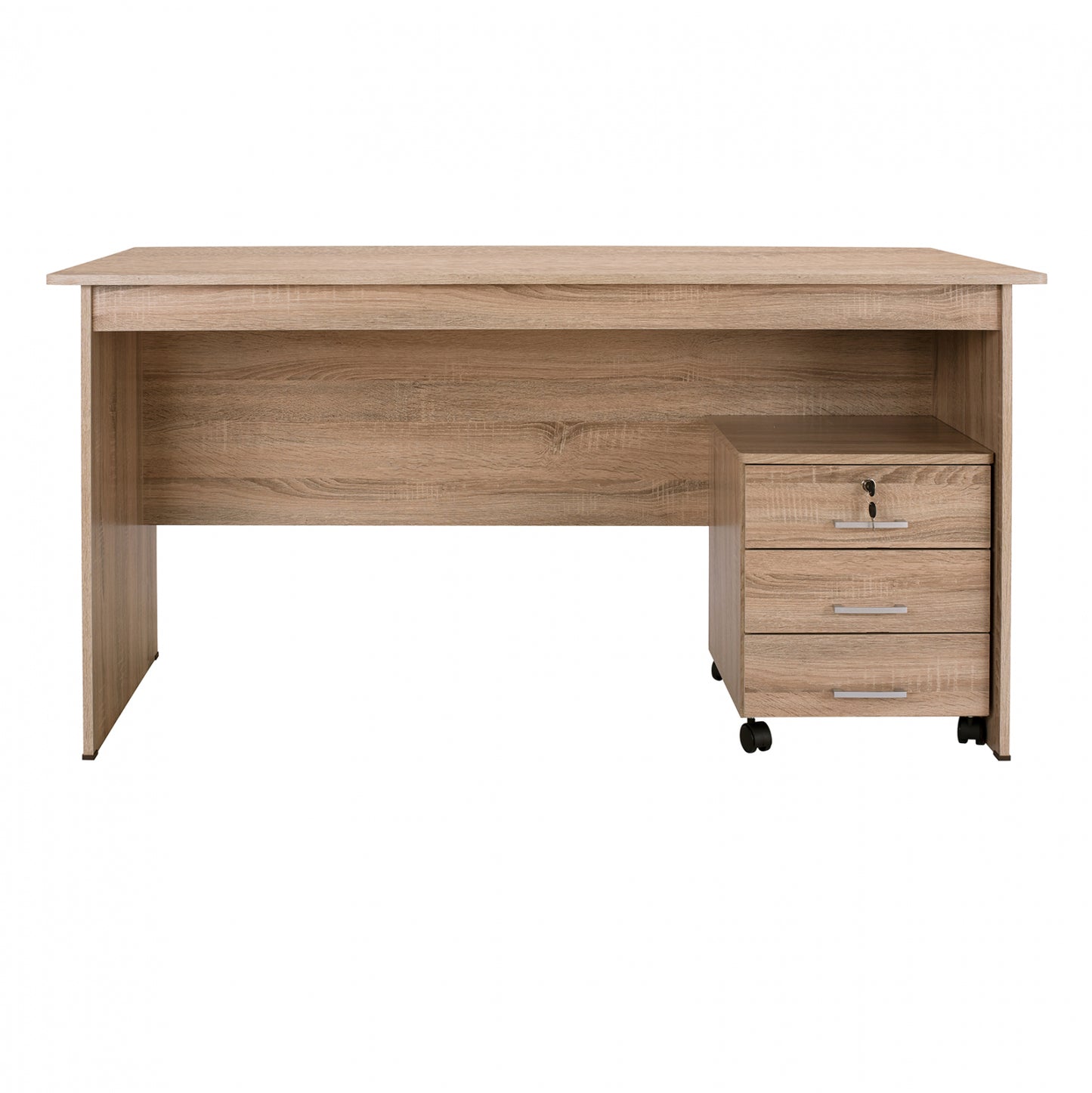OFFICE SET 2 PCS DESK & DRAWER UNIT IN SONAMA COLOUR