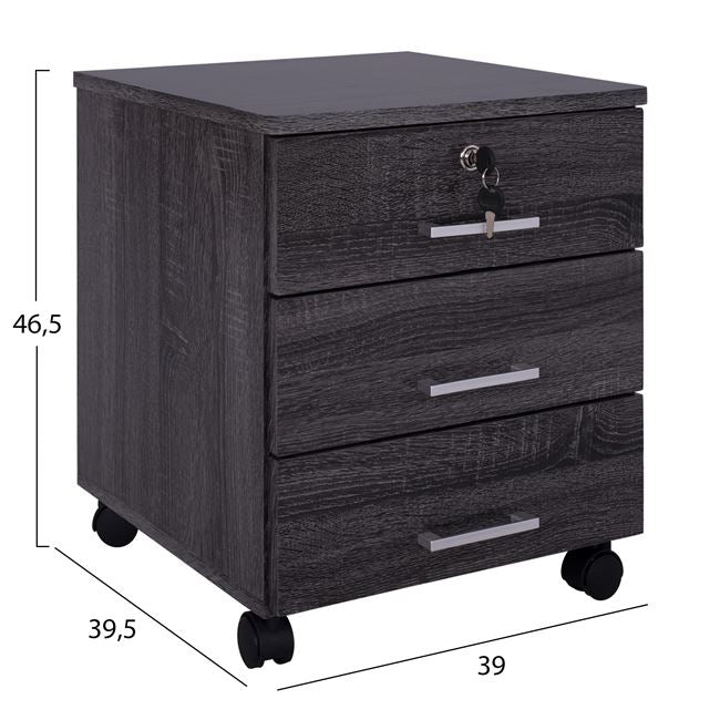 2PC OFFICE SET DESK & DRAWER UNIT ANTHRACITE COLOR