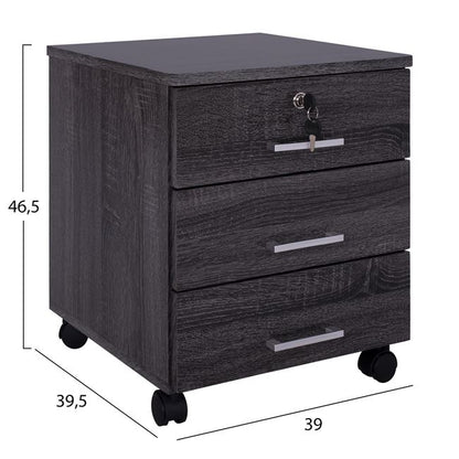 2PC OFFICE SET DESK & DRAWER UNIT ANTHRACITE COLOR