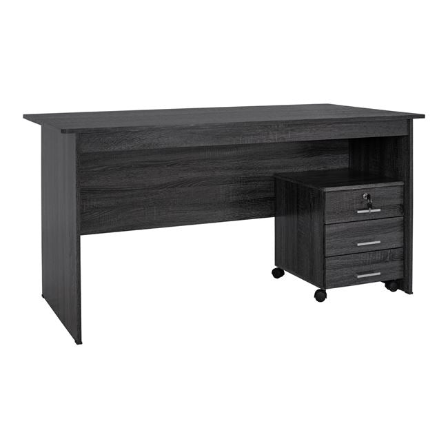 2PC OFFICE SET DESK & DRAWER UNIT ANTHRACITE COLOR