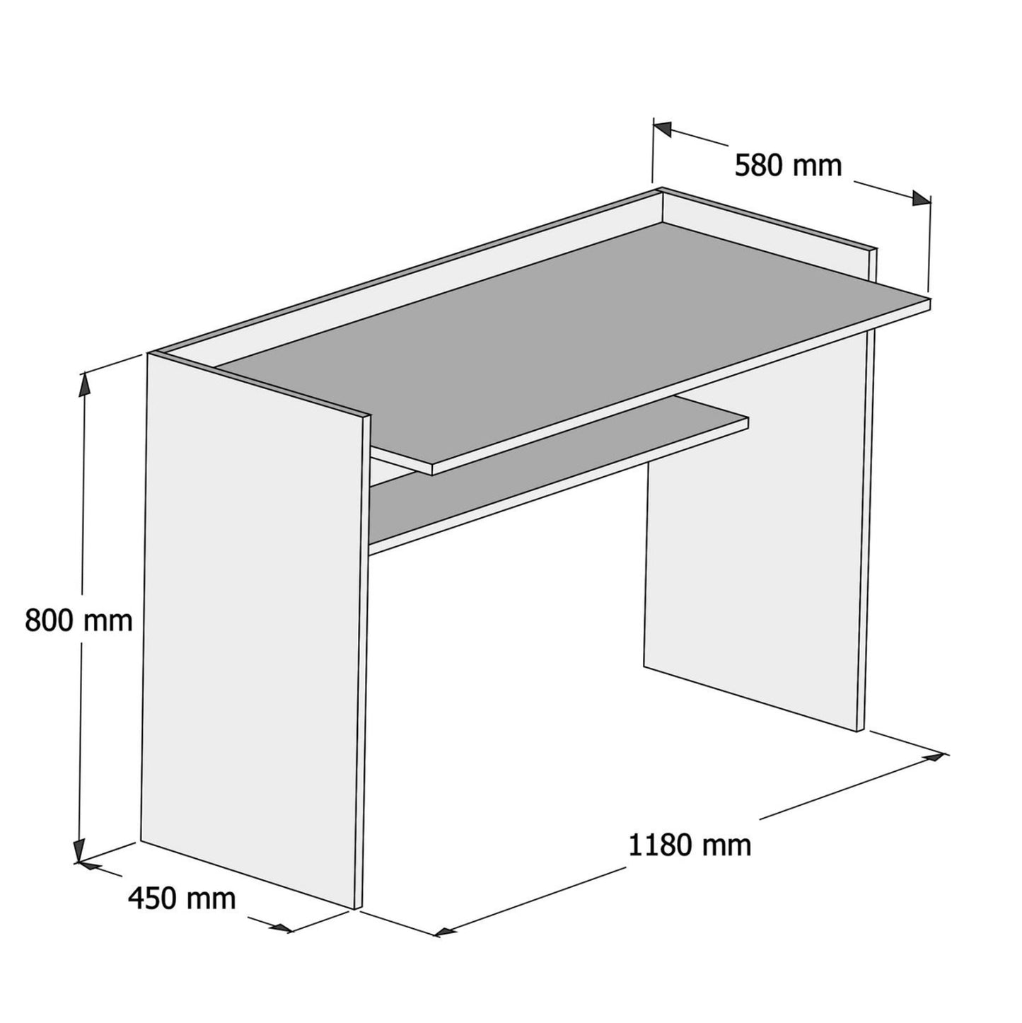 3 PC OFFICE SET MELAMINE IN WHITE