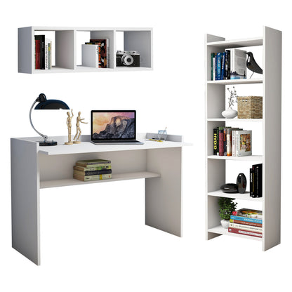 3 PC OFFICE SET MELAMINE IN WHITE