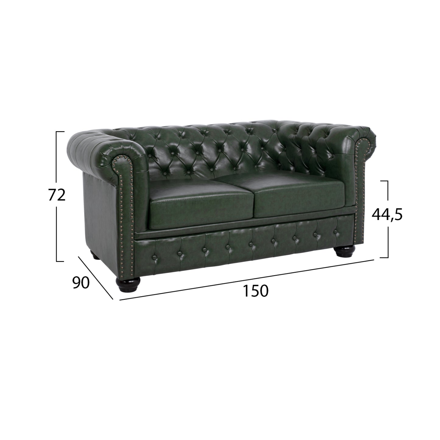 ΣΕΤ ΚΑΝΑΠΕΣ 2ΘΕΣΙΟΣ & 3ΘΕΣΙΟΣ PU ΔΕΡΜΑ Τ. CHESTERFIELD ΚΥΠΑΡΙΣΣΙ