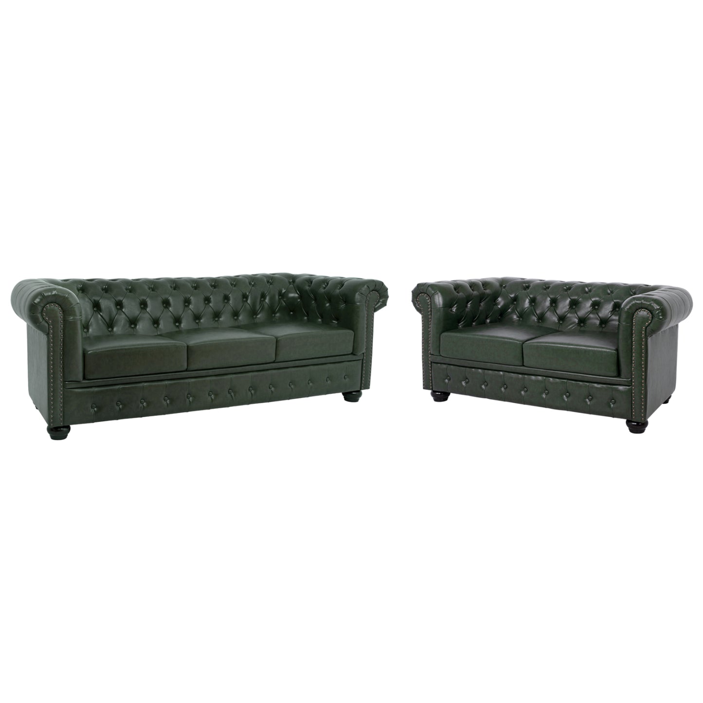 ΣΕΤ ΚΑΝΑΠΕΣ 2ΘΕΣΙΟΣ & 3ΘΕΣΙΟΣ PU ΔΕΡΜΑ Τ. CHESTERFIELD ΚΥΠΑΡΙΣΣΙ