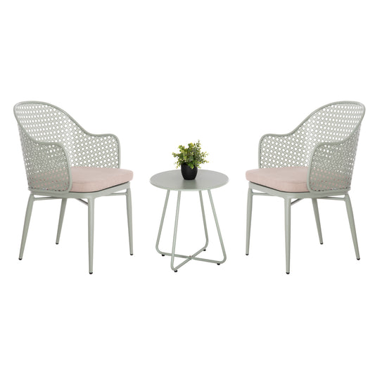 OREGO 3-PIECE OUTDOOR LOUNGE SET ALUMINUM & METAL IN PISTACHIO