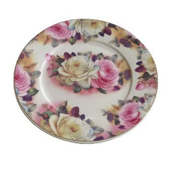 Σετ Πάστας & Πιατέλα 7 Τμχ Πορσελάνης σε Καπελιέρα Vintage Roses