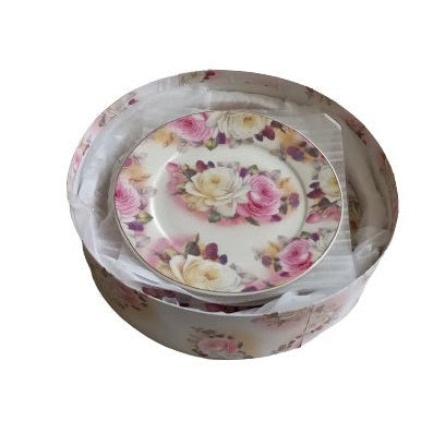 Σετ Πάστας & Πιατέλα 7 Τμχ Πορσελάνης σε Καπελιέρα Vintage Roses