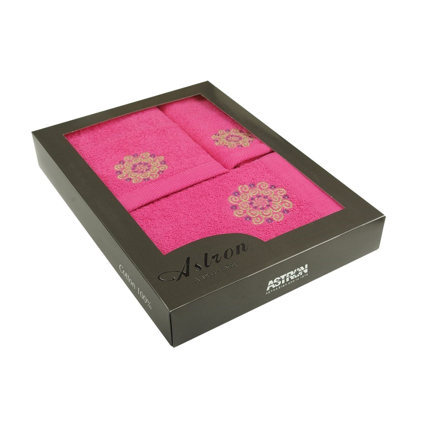 Πετσέτες Σετ 3 Τμχ σε Κουτί Fuchsia