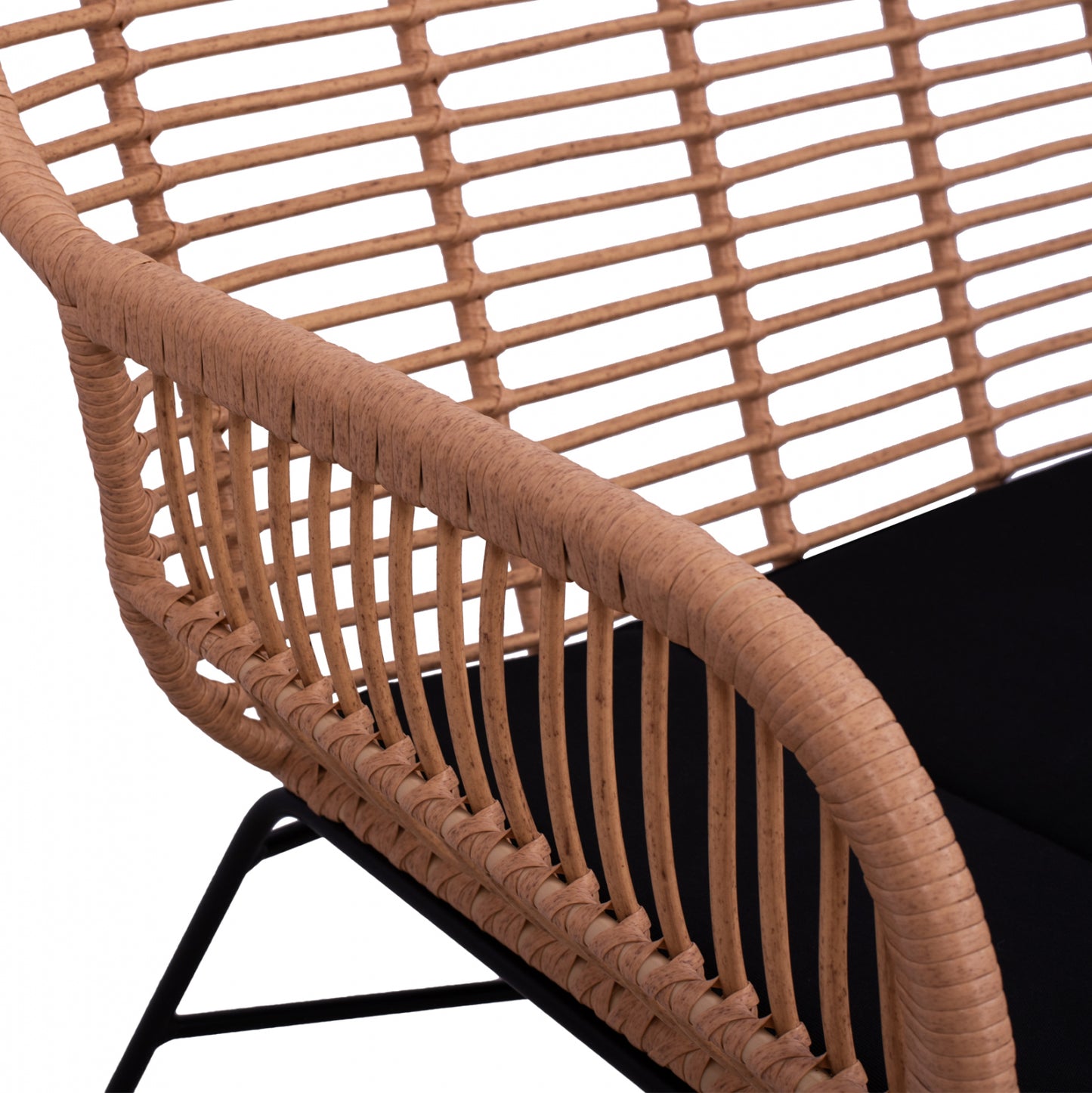 ΣΕΤ ΣΑΛΟΝΙ 4 ΤΜΧ ALLEGRA ΜΕΤΑΛΛΟ & WICKER ΣΕ ΜΠΕΖ ΧΡΩΜΑ