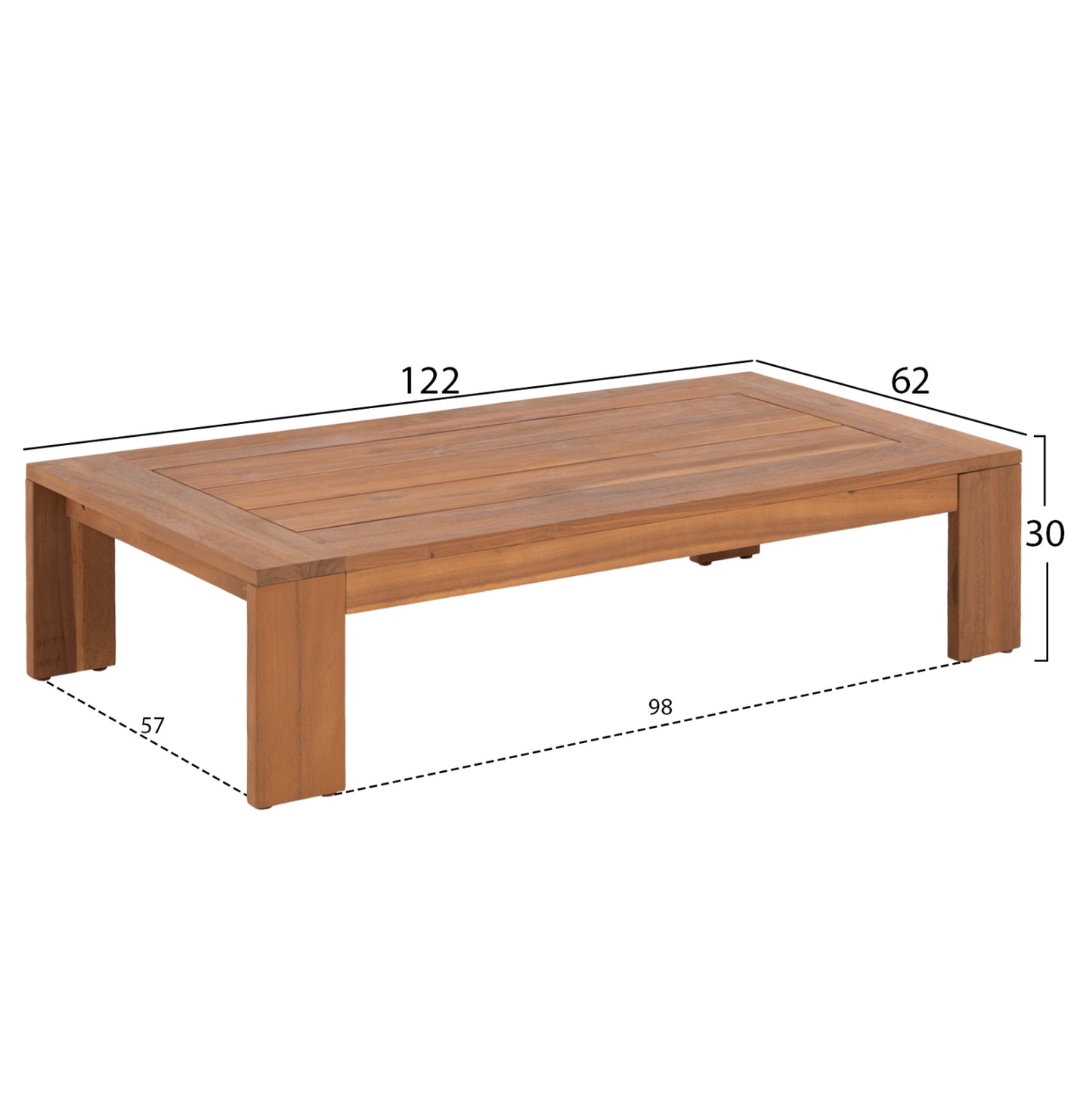4 PC LIVING ROOM SET SOLARA ACACIA WOOD POLYESTER CUSHION COVERS ECRU