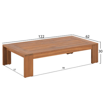 4 PC LIVING ROOM SET SOLARA ACACIA WOOD POLYESTER CUSHION COVERS ECRU