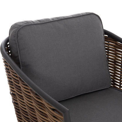 4PC LIVING ROOM SET CASSIAN ALUMINUM & GREY BEIGE CUSHIONS P.E. RATTAN